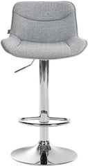 Barhocker Vonore Stoff chrom - grau