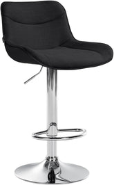 Barhocker Vonore Stoff chrom - schwarz