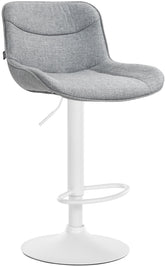 Barhocker Vonore Stoff wei� - grau