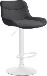 Barhocker Vonore Stoff wei� - dunkelgrau