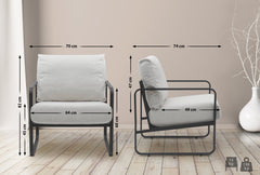 Lounger Manea Stoff - creme