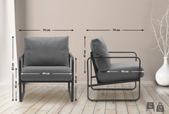 Lounger Manea Stoff - dunkelgrau