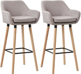 2er Set Barhocker Grant Stoff - taupe