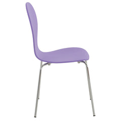 Set di 2 sedie da riunione Diego in lila, impilabili e dal design classico, ideali per ogni occasione.