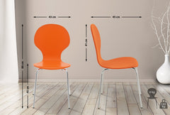 4er Set Besucherstuhl Diego - orange