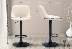 Barhocker Camden Kunstleder schwarz - creme