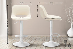 Barhocker Camden Kunstleder wei� - creme