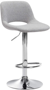 Barhocker Camden Stoff chrom - hellgrau
