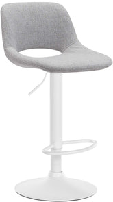 Barhocker Camden Stoff wei� - hellgrau