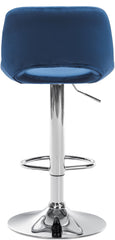 Barhocker Camden Samt chrom - blau