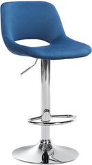 Barhocker Camden Samt chrom - blau
