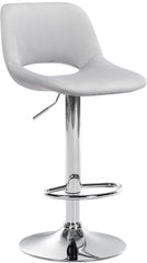 Barhocker Camden Samt chrom - hellgrau