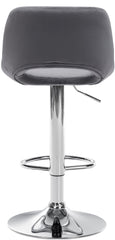 Barhocker Camden Samt chrom - dunkelgrau