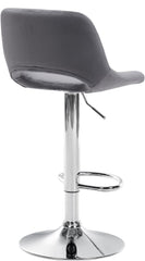 Barhocker Camden Samt chrom - dunkelgrau