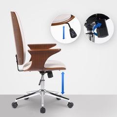 Bürostuhl Burbank Kunstleder - walnuss/weiß