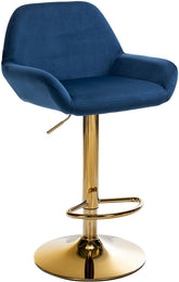 Barhocker Braga Gold Samt - blau