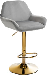 Barhocker Braga Gold Samt - grau