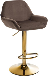 Barhocker Braga Gold Samt - braun