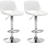 2er Set Barhocker Camden Kunstleder chrom - weiß