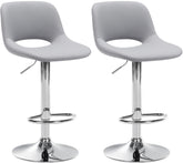 2er Set Barhocker Camden Kunstleder chrom - grau