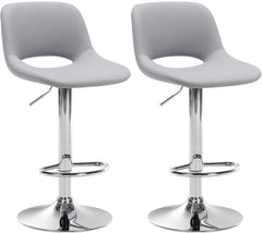2er Set Barhocker Camden Kunstleder chrom - grau
