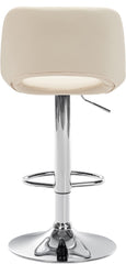 2er Set Barhocker Camden Kunstleder chrom - creme