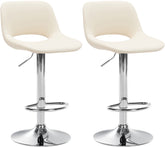 2er Set Barhocker Camden Kunstleder chrom - creme