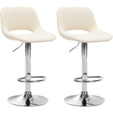 Set di 2 sgabelli da bar Camden in ecopelle crema con base in cromo, eleganti e moderni per il tuo spazio.