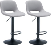 2er Set Barhocker Camden Kunstleder schwarz - grau