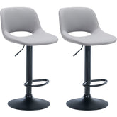 Set di 2 sgabelli da bar Camden in ecopelle nera e grigia, eleganti e moderni per il tuo spazio living o bar.