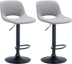 2er Set Barhocker Camden Kunstleder schwarz - grau