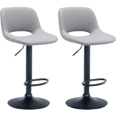 Set di 2 sgabelli da bar Camden in ecopelle nera e grigia, eleganti e moderni per il tuo spazio living o bar.