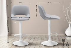 2er Set Barhocker Camden Kunstleder wei� - grau