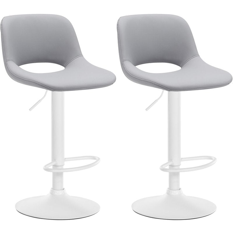 Set di 2 sgabelli da bar Camden in ecopelle grigia, eleganti e moderni, ideali per arredare il tuo bar di casa.