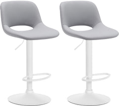 2er Set Barhocker Camden Kunstleder wei� - grau