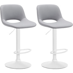 Set di 2 sgabelli da bar Camden in ecopelle grigia, eleganti e moderni, ideali per arredare il tuo bar di casa.