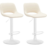 Set di 2 sgabelli da bar Camden in ecopelle bianca e crema, eleganti e moderni per il tuo bar domestico.