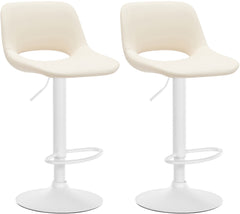2er Set Barhocker Camden Kunstleder wei� - creme