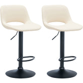 Set di 2 sgabelli da bar Camden in ecopelle nera e crema, design moderno per un tocco elegante al tuo spazio.