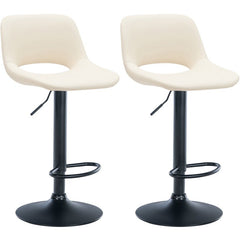 Set di 2 sgabelli da bar Camden in ecopelle nera e crema, design moderno per un tocco elegante al tuo spazio.