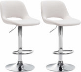 2er Set Barhocker Camden Stoff chrom - creme