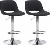 2er Set Barhocker Camden Stoff chrom - schwarz