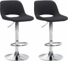 2er Set Barhocker Camden Stoff chrom - schwarz