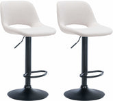 2er Set Barhocker Camden Stoff schwarz - creme