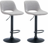2er Set Barhocker Camden Stoff schwarz - hellgrau