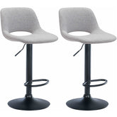 Set di 2 barhocker Camden in stoffa nera e grigia, eleganti e moderni per cucina o casa bar.