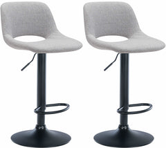 2er Set Barhocker Camden Stoff schwarz - hellgrau