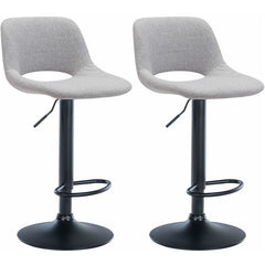 Set di 2 barhocker Camden in stoffa nera e grigia, eleganti e moderni per cucina o casa bar.