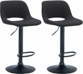 2er Set Barhocker Camden Stoff schwarz - schwarz