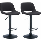 Set di 2 barhocker Camden in stoffa nera, eleganti e confortevoli, ideali per casa e cucina.